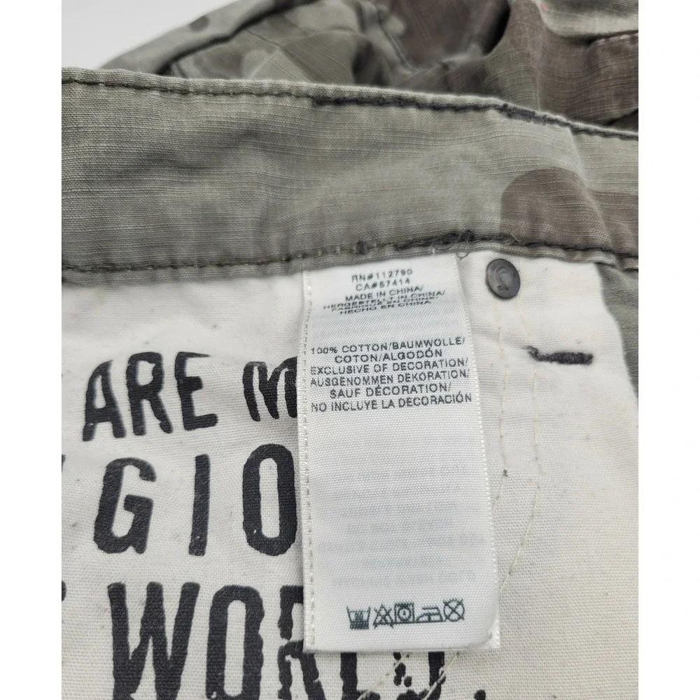 True Religion Geno Moto Pants Mens 44 Camo Ripstop Relaxed Slim Biker Military